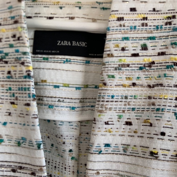 Zara Ivory Textured Peplum Jacket XS - Picture 5 of 9